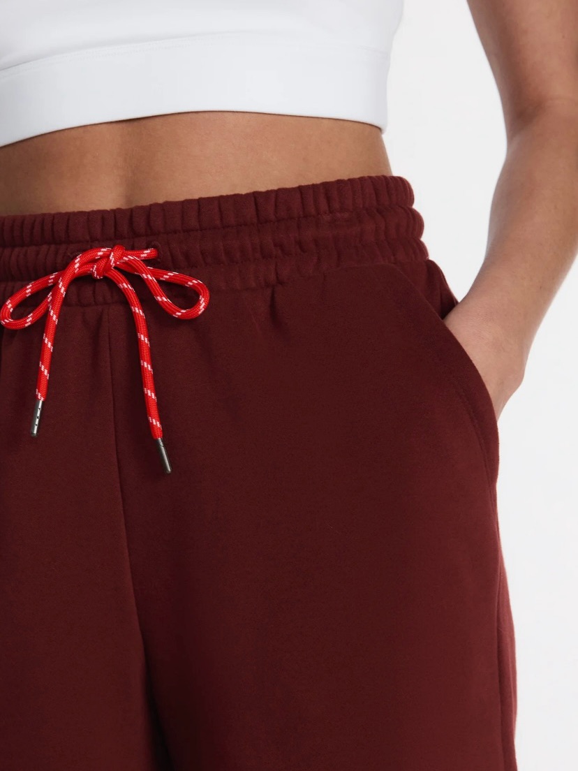 Nwt Athletic Works Women's Maroon Drawstring Fleece Athletic Shorts — image 3 of 7